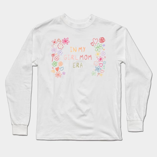 In My Girl Mom Era Front Print Gender Reveal Future Mom Long Sleeve T-Shirt by Grapejuice Studio